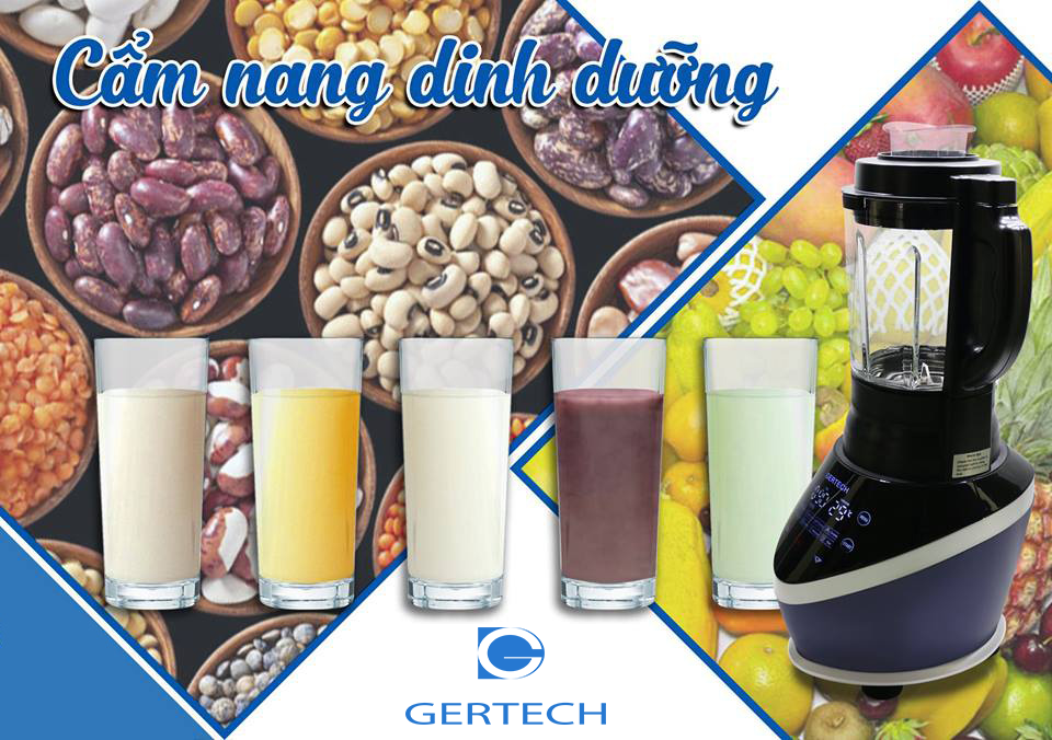 Có mấy công thức làm sữa hạt và sinh tố được tổng hợp bởi GIA DỤNG GERTECH?

